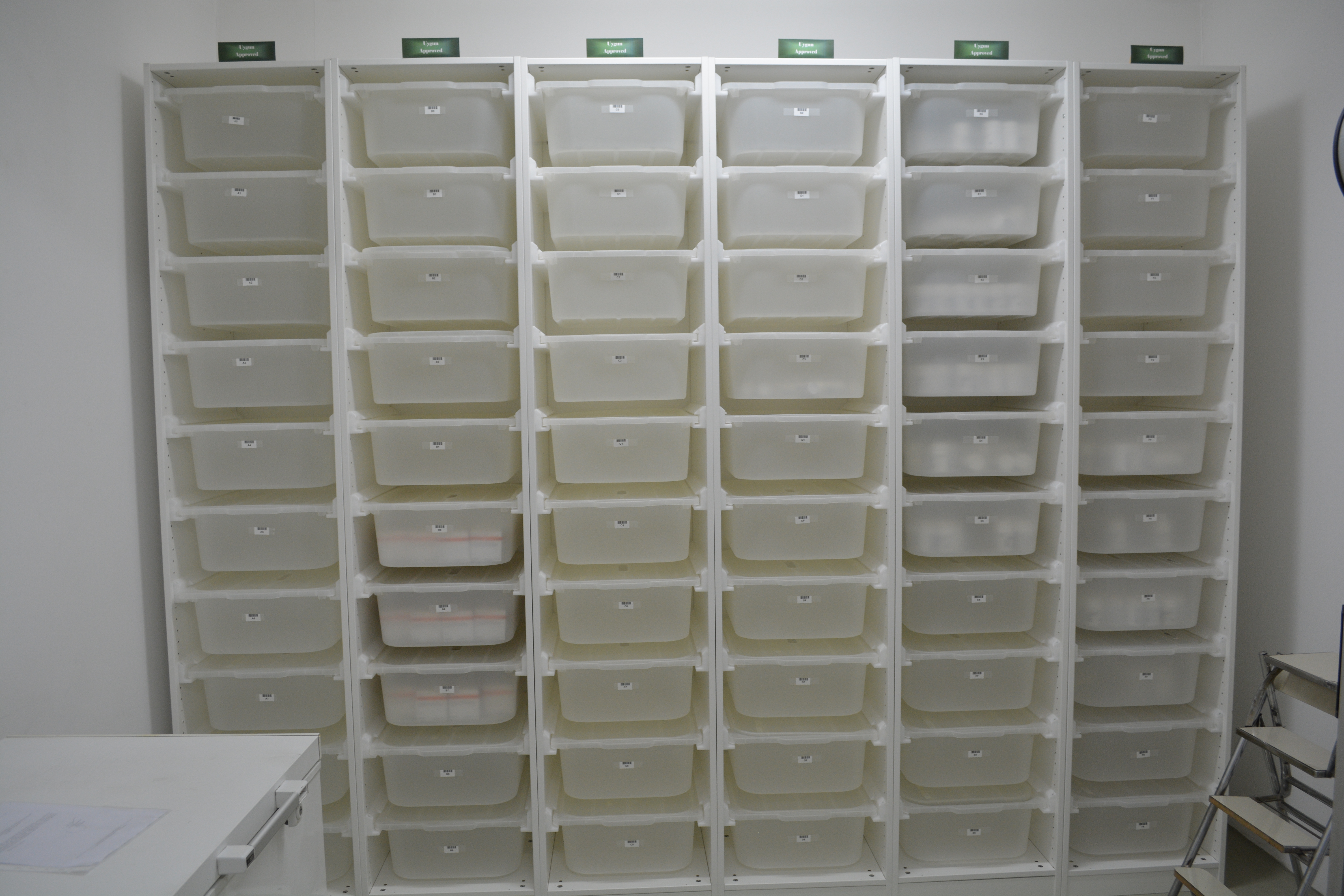 Omega Depot clinical trial storage area